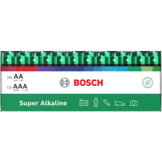 Набір батарейок Bosch Super Alkaline: AA (LR6) 2900 mAh 20 шт, AAA (LR03) 1300 mAh 12 шт LR620LR0312SAF/00