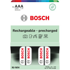Мізинчикова акумуляторна батарейка Bosch Rechargeable Ni-MH AAA (HR03) 950 mAh 4 шт HR03B4P950/00
