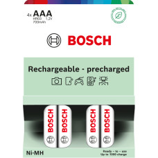 Мізинчикова акумуляторна батарейка Bosch Rechargeable Ni-MH AAA (HR03) 700 mAh 4 шт HR03B4P700/00
