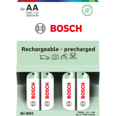 Пальчикова акумуляторна батарейка Bosch Rechargeable Ni-MH AA (HR6) 2600 mAh 4 шт HR6B4P2600/00