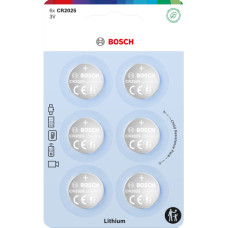 Батарейка-кнопка Bosch Lithium CR2025 160 mAh 6 шт CR2025B6/00
