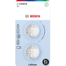 Батарейка-кнопка Bosch Lithium CR2016 80 mAh 2 шт CR2016B2/00