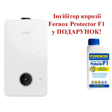 Газовий двоконтурний конденсаційний котел Bosch Condens 2300i W GC2300iW 24/30 C 23+Інгібітор корозії для опалювальних систем Fernox Protector F1, 500 мл