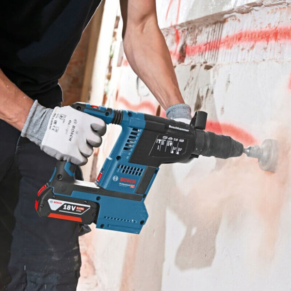 Акумуляторний перфоратор Bosch GBH 187-Li Professional, патрон SDS-Plus, 2 акб GBA 18V 5 Ah і з/п GAL 1880 CV, у кейсі