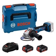 Акумуляторна кутова шліфувальна машина Bosch GWS 18V-11 Professional, 2 акб GBA 18V 5.0Ah та з/п GAL 1880 CV, у кейсі L-BOXX 136