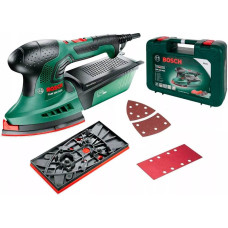 Мультишліфмашина Bosch PSM 200 AES у кейсі з дельтоподібною та прямокутною підошвами